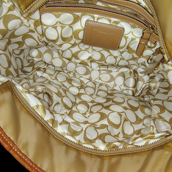 Coach Gold and Tan Tote Bag - Picture 6 of 12